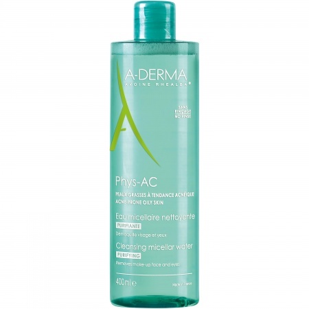 A-DERMA Phys-AC Oczyszczająca woda micelarna, 400 ml