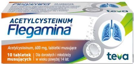 Acetylcysteinum Flegamina 600 mg, 10 tabletek musujących