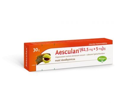 Aesculan (62.5 mg + 5 mg)/g, maść doodbytnicza, 30 g