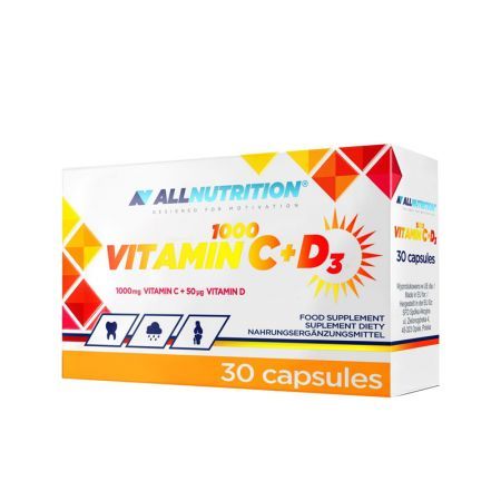Allnutrition Vitamin C 1000 + D3, witamina C 1000 mg + witamina D 50 µg, 30 kapsułek​