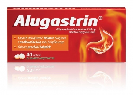 Alugastrin tabletki do rozgryzania i żucia 0,34g 40 sztuk