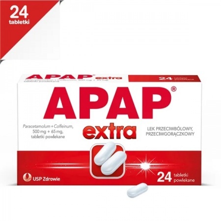 Apap Extra 500 mg + 65 mg, 24 tabletki powlekane