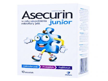 Asecurin Junior -W celu uzupełnienia mikroflory jelit saszetki 10 sztuk