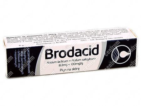 Brodacid (0,1g+0,063g+0,02g)/g, płyn na brodawki 8g
