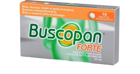Buscopan Forte 20 mg, 10 tabletek powlekanych