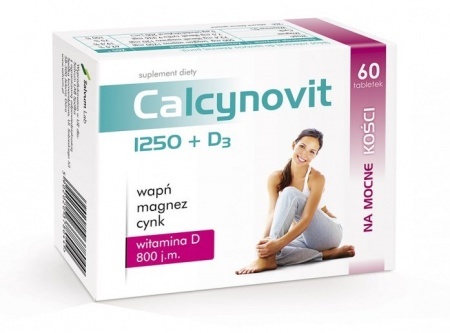Calcynovit 1250+D3, 60 tabletek (dw. 28.02.2022)