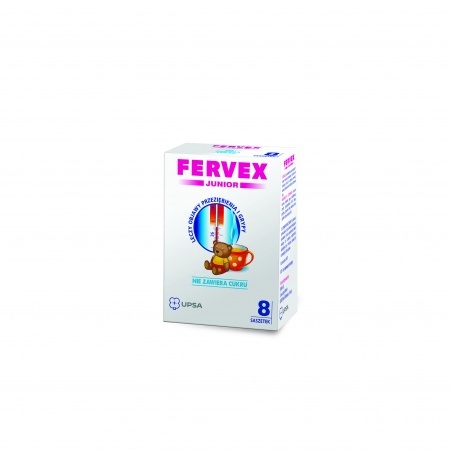 Fervex Junior, granulat do sporządzania roztworu doustnego, 8 saszetek