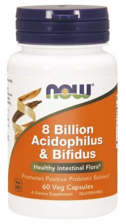 NOW 8 Billion Acidophilus & Bifidus (Bakterie probiotyczne), 60 kapsułek