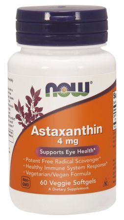 NOW Astaxanthin 4 mg, (Astaksantyna) 60 kapsułek