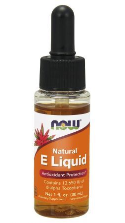 NOW E-Liquid Natural (Witamina E w płynie), krople, 30 ml