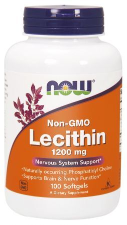 NOW Lecytyna (bez GMO) 1200 mg, 200 kapsułek