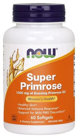NOW Super primose (Super Olej z Wiesiołka) 1300 mg, 60 kapsułek