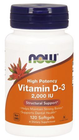 NOW Vitamin D3 2000IU, 120 kapsułek