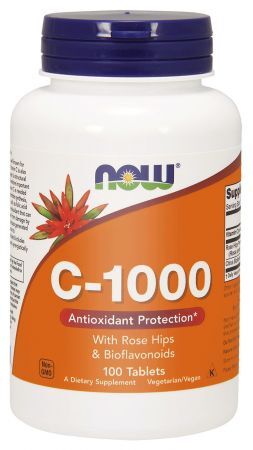 NOW Witamina C-1000 + Dzika róża + Bioflawonoidy, 100 tabletek