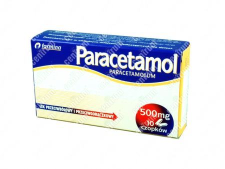 Paracetamol 500 mg – lek przeciwbólowy i przeciwgorączkowy, czopki doodbytnicze 10 sztuk