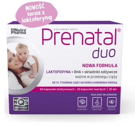 Prenatal DUO, 30 kapsułek Prenatal Classic + 60 kapsułek Prenatal DHA