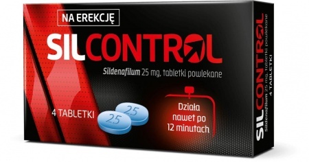 Silcontrol 25 mg, 4 tabletki powlekane (dw. 31.05.2023)