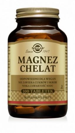 SOLGAR Magnez chelat, 100 tabletek