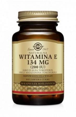 SOLGAR Naturalna witamina E 134 mg, 50 kapsułek