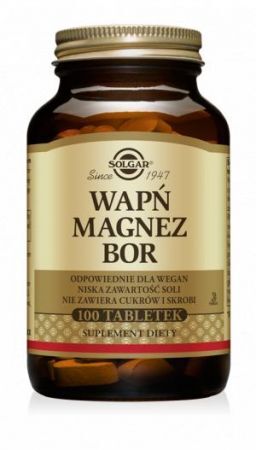 SOLGAR Wapń Magnez Bor, 100 tabletek