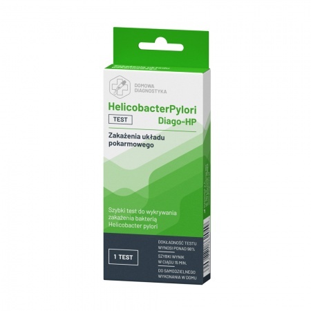 Szybki test do wykrywania zakażenia bakterią Helicobacter Pylori Diago-HP, 1 sztuka