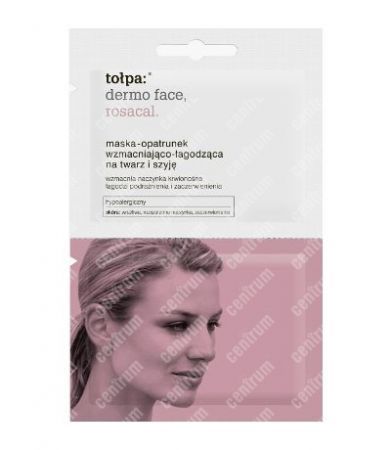 TOŁPA Dermo face, Rosacal maska-opatrunek wzmacniająco-łagodząca na twarz, szyję i dekolt, 2x6 ml